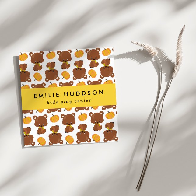 Cute Bears, Kids Play Centre, Activity Centre Square Business Card (Creator Uploaded)