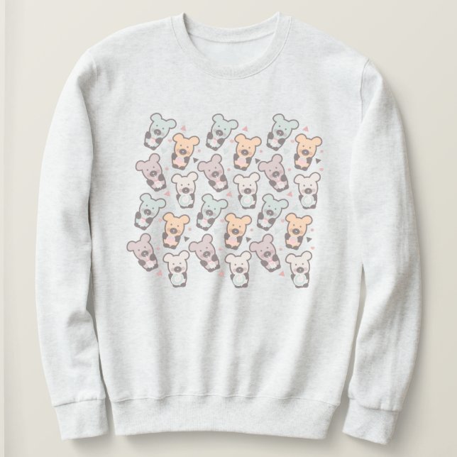 Cute Bears Sweets Snacks Confetti   Sweatshirt (Design Front)