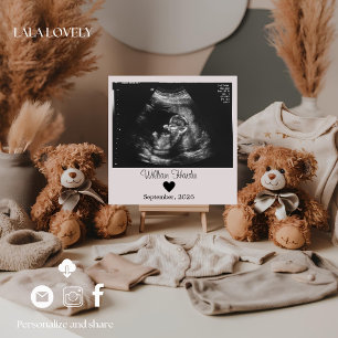 cute bears ultrasound pregnancy announcement card