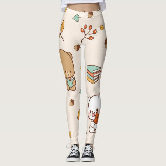 cute bears with books leggings