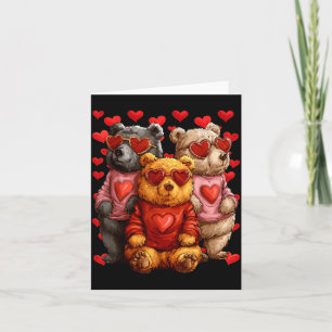 Cute Bears With Heart Sungles Valentines Day Card