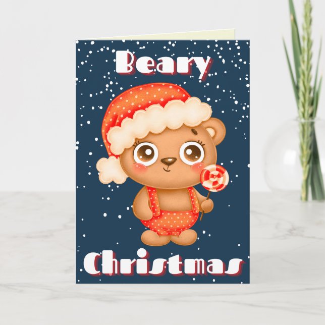 Cute Beary Christmas Card (Front)