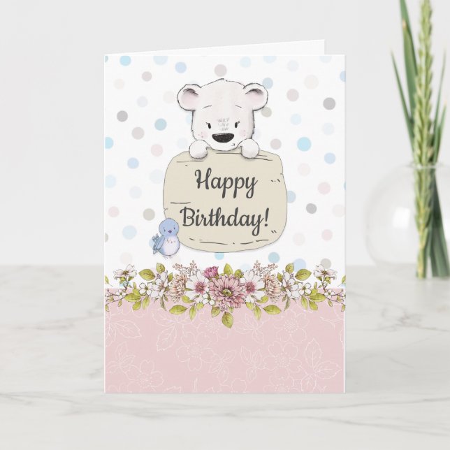 Cute BEARY Happy Birthday Card (Front)