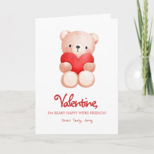 Cute Beary Happy Valentine's Day Greeting Card
