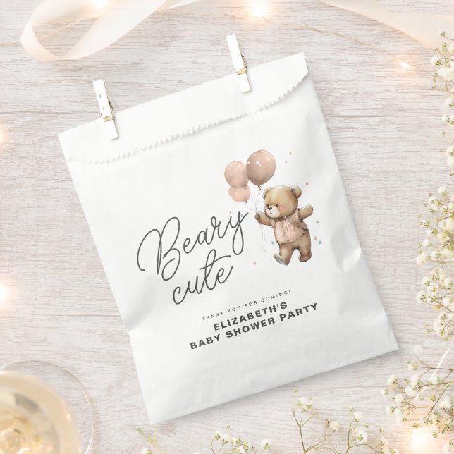 Cute Beary Sweet Baby Shower Party Thank You Favour Bags (Clipped)