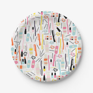 Cute Beautician Paper Plates