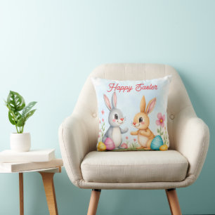 Cute Beautiful Easter Bunnies Modern Collection Cushion