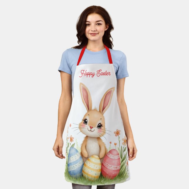 Cute Beautiful Easter Bunny Popular Collection Apron (Worn)