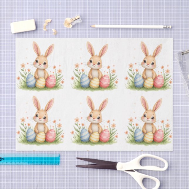 Cute Beautiful Easter Bunny Popular Collection Tissue Paper (Craft)