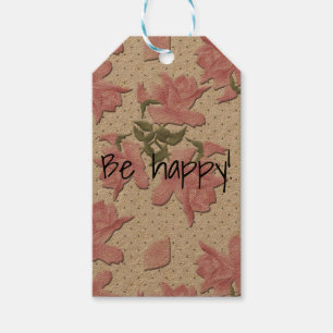 Cute beautiful pink roses cartoon retro vintage ab gift tags