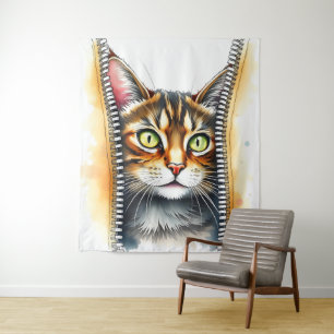 Cute Beautiful Popular Watercolor Cat Collection Tapestry