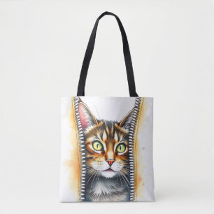 Cute Beautiful Popular Watercolor Cat Collection Tote Bag