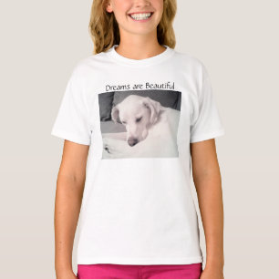 Cute Beautiful Sleepy White Puppy Dog Dreams T-Shi T-Shirt