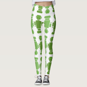 cute beautiful unique design robot green leggings