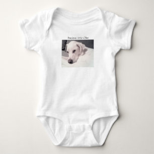 Cute Beautiful White Puppy Dog  Baby Bodysuit