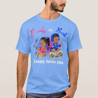 Cute Beauty Or Beat Mummy Loves You  Gender Reveal T-Shirt