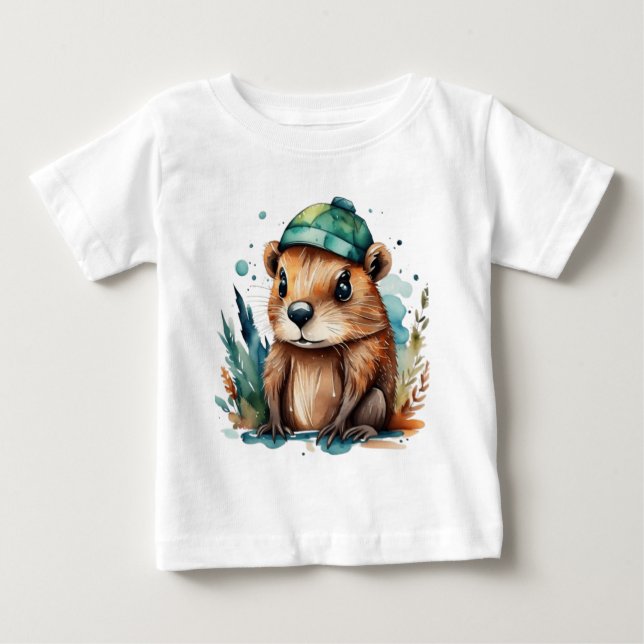  Cute beaver Baby T-Shirt (Front)