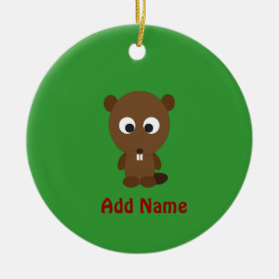 Cute Beaver Ceramic Tree Decoration