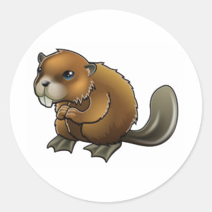Cute Beaver Classic Round Sticker
