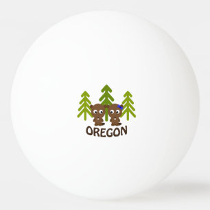 Cute Beaver Couple Oregon Ping Pong Ball