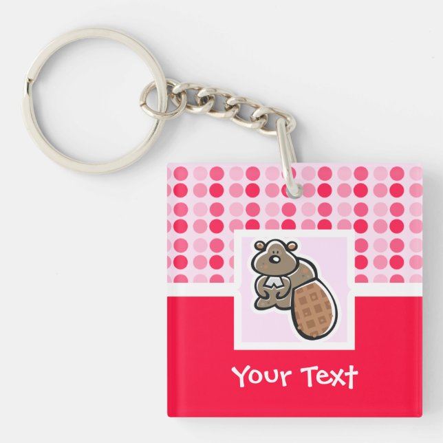 Cute Beaver Key Ring (Front)