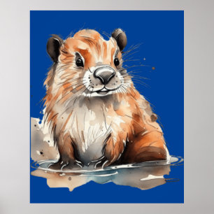 cute beaver poster