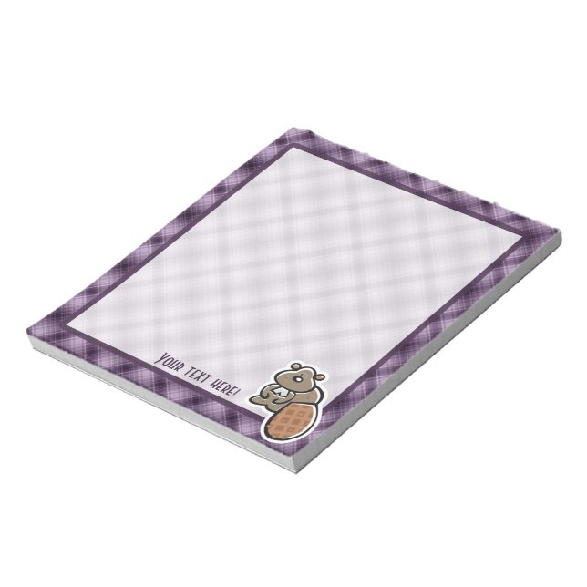 Cute Beaver; Purple Notepad (Rotated)