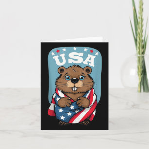 Cute Beaver Summer Flag Us Memorial Day Tank Top  Card