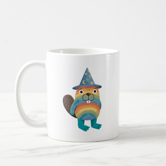 Cute Beaver Wizard Mug (Left)
