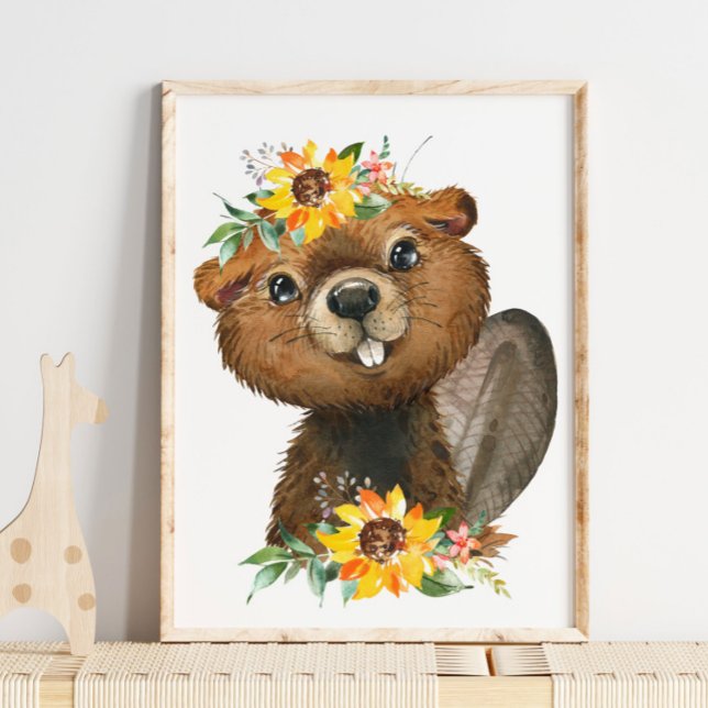 Cute Beaver Woodland Animal Nursery | Wall Art (Creator Uploaded)