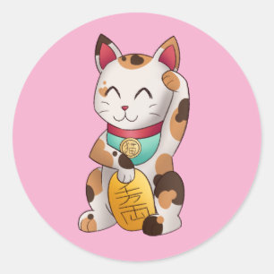 Cute Beckoning Cat Sticker 
