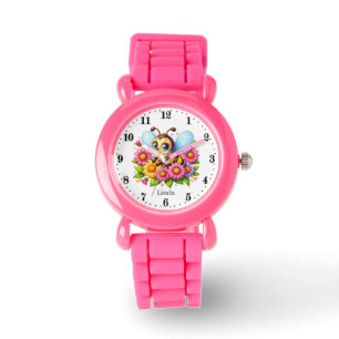 Cute bee add name girls watch
