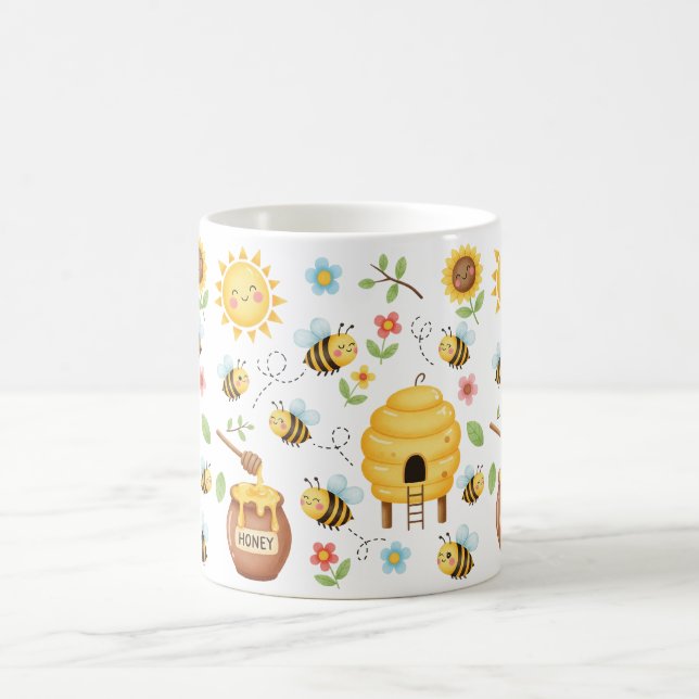 Cute Bee and Beehive Coffee Mug (Center)