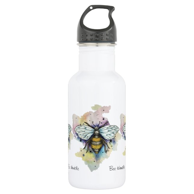 Cute Bee And Rainbow Wash 532 Ml Water Bottle (Front)
