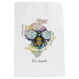 Cute Bee And Rainbow Wash Medium Gift Bag