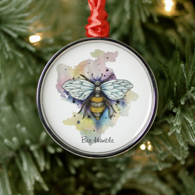 Cute Bee And Rainbow Wash Metal Tree Decoration (Tree)