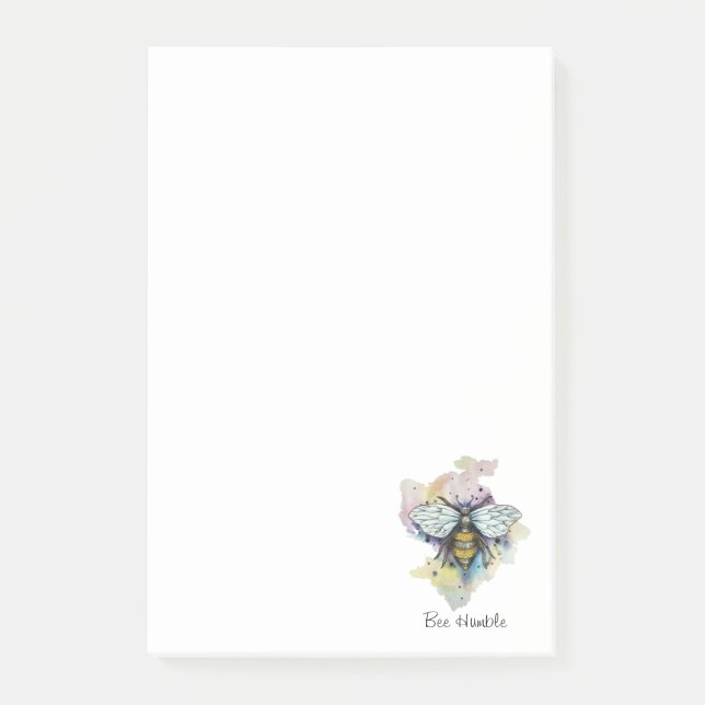 Cute Bee And Rainbow Wash Post-it Notes (Front)