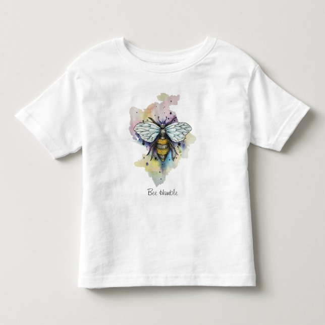 Cute Bee And Rainbow Wash T-Shirt (Front)