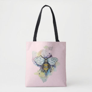 Cute Bee And Rainbow Wash Tote Bag