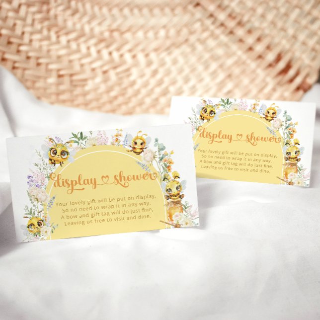 Cute Bee Baby Baby Shower Display Shower Enclosure Card (Creator Uploaded)