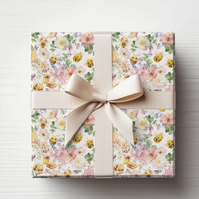 Cute Bee Birthday Wrapping Paper (Cute Bee Birthday Wrapping Paper
)