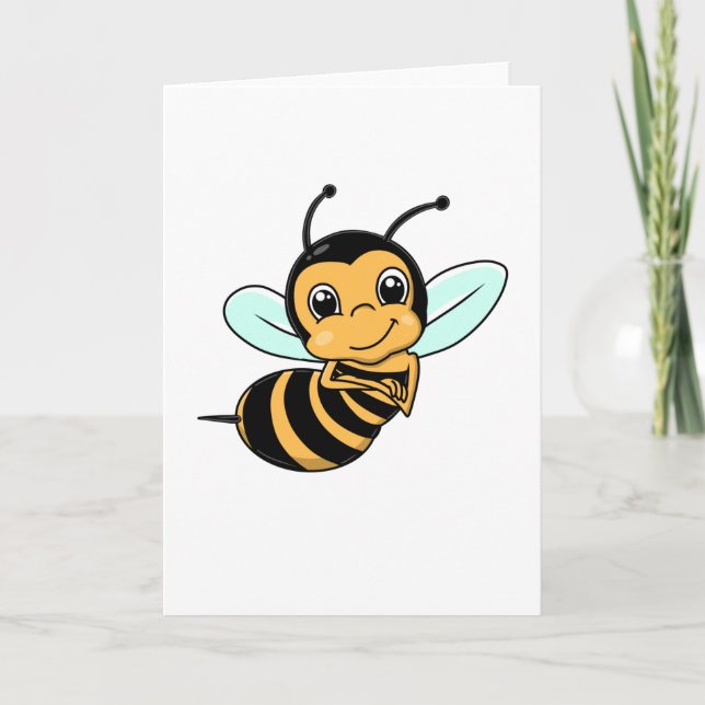 Cute Bee Cartoon Card (Front)