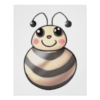 Cute Bee Cartoon, Smiling Bee Drawing, Bee