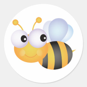 Cute Bee Classic Round Sticker