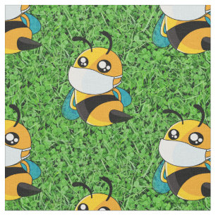 cute bee coronavirus fabric