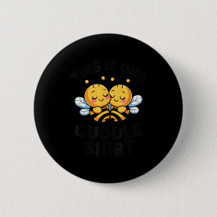 Cute Bee Couple Cuddle Funny Romantic  6 Cm Round Badge