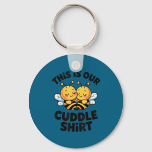 Cute Bee Couple Cuddle Funny Romantic  Key Ring