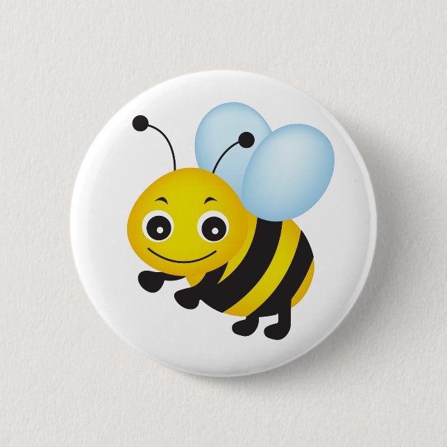 Cute bee design 6 cm round badge (Front)