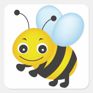 Cute bee design square sticker