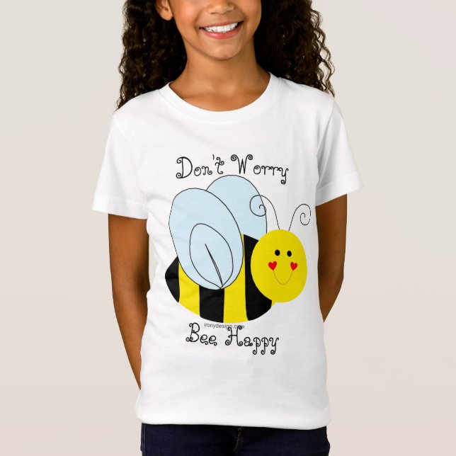 Cute Bee Don't Worry Bee Happy T-Shirt (Front)